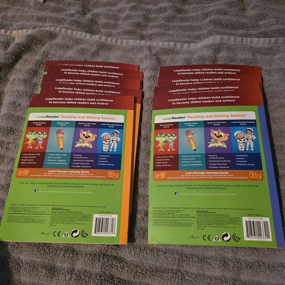 LeapFrog LeapReader Early Reading Series 9 Book Set Phonics Kids Vowels Multi